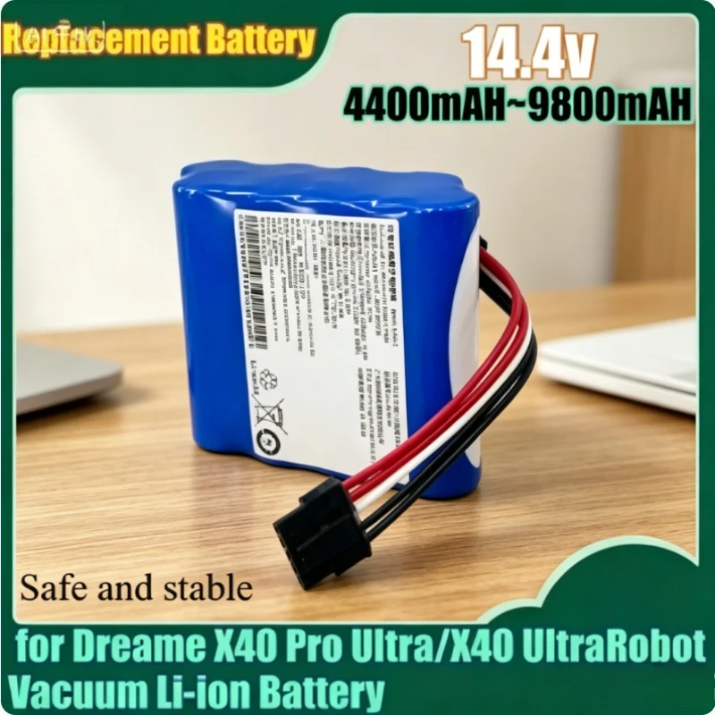 

9800mAh High-Capacity Replacement Battery for Dreame X40 Pro Ultra/X40 UltraRobot Vacuum Li-ion Battery Pack with Fast Charging