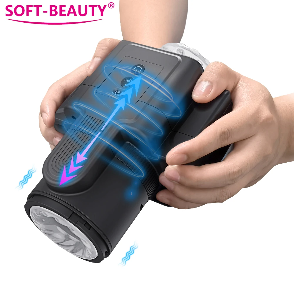 

Automatic Telescopic Masturbators Cup for Men Vibration Blowjob Real Vagina Pocket Male Masturbation Piston Open-ended Sex Toys