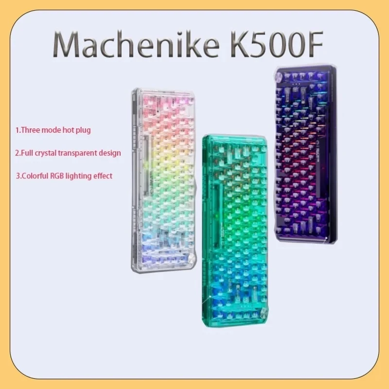 

machinist K500f E-Sport Game Tri-Mode Wireless Mechanical Keyboard Transparent Keycap Pc Laptop Peripheral Office Halloween Gift