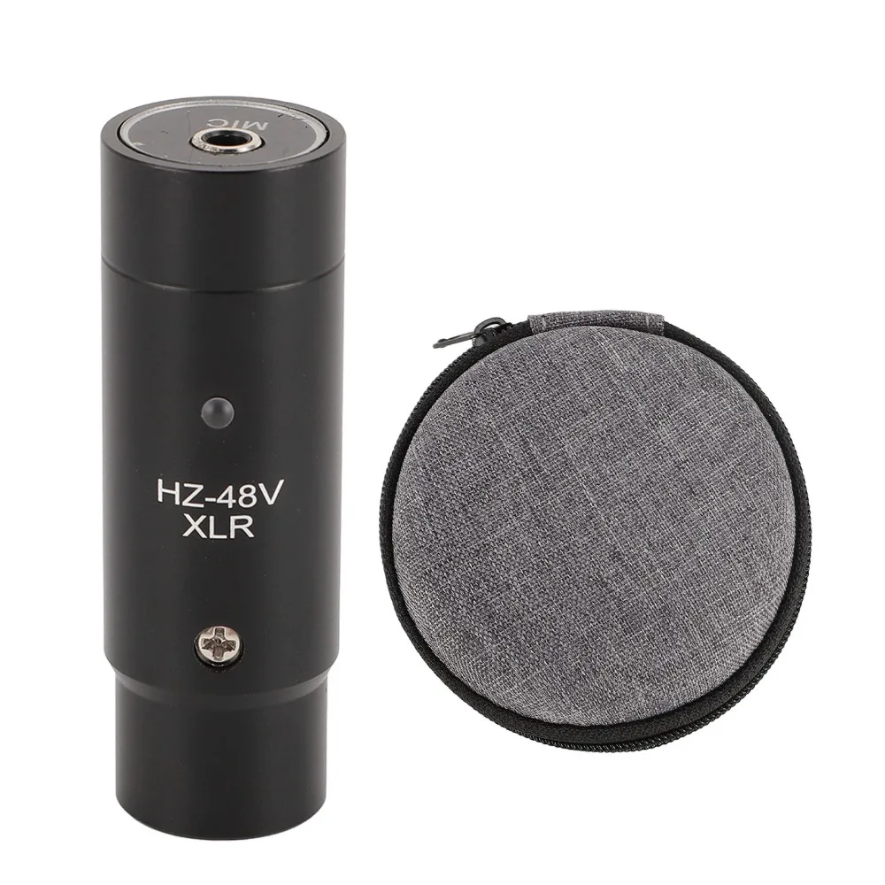 3 Pin XLR Male 48V Phantom Power 20-16000Hz Microphone To XLR Male Adapter 3 Pin for 3.5mm Headphones Microphone Power Supply