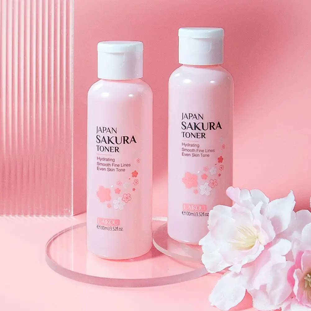 LAIKOU Serum Toner Wajah Sakura produk perawatan halus wajah kecantikan pencerah pudar pelembab 100ml garis kulit K2A9