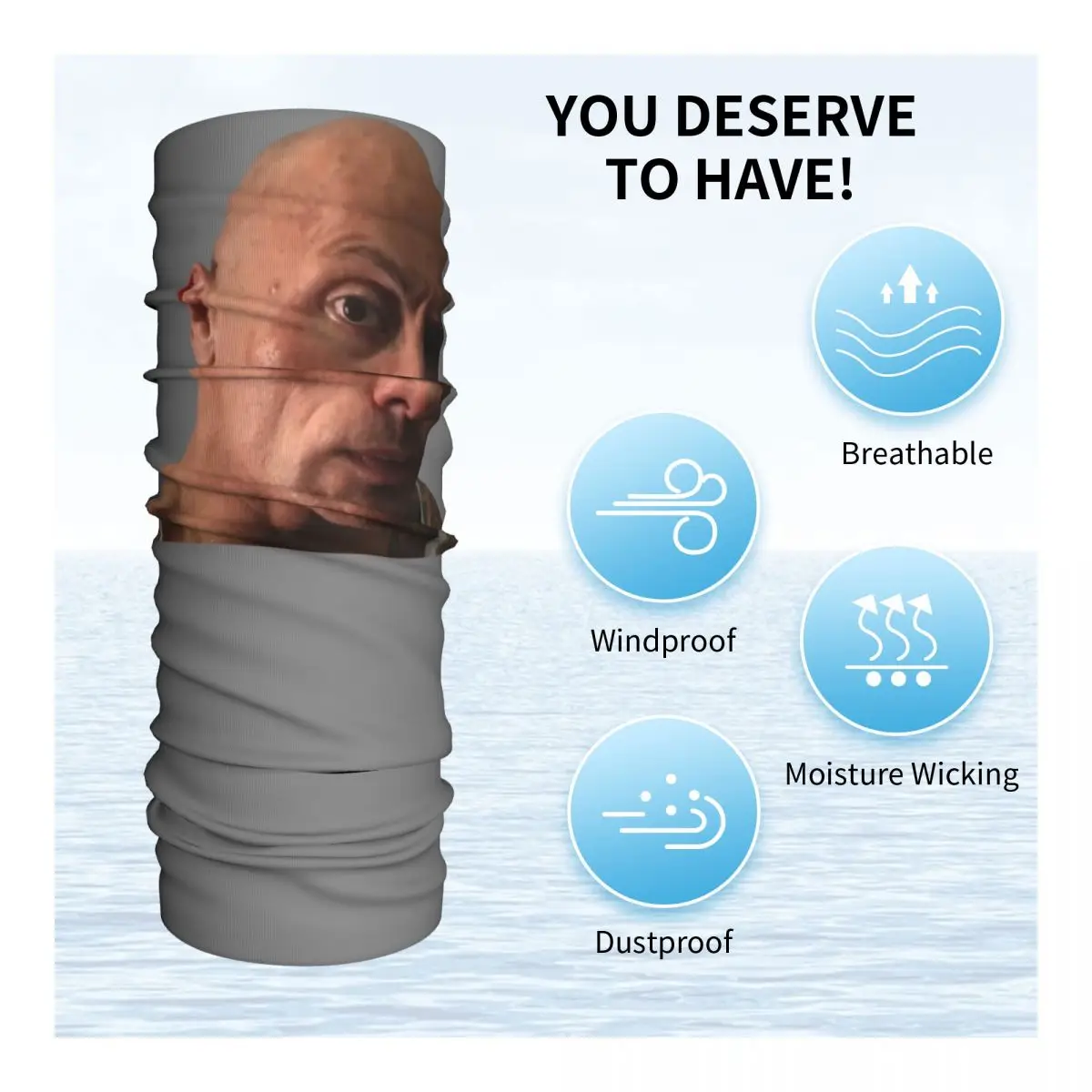 カスタム眉毛ミーム ドウェイン・ザ・ロック・ジョンソン バンダナ 冬用ネックウォーマー メンズ 防風 ラップ フェイススカーフ ハイキング用 ゲイター ヘッドバンド