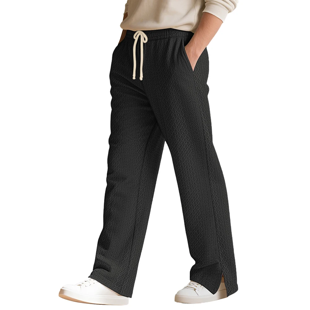 

Мужские повседневные брюки из жаккарда с завязками, прямого кроя, спортивные, простые