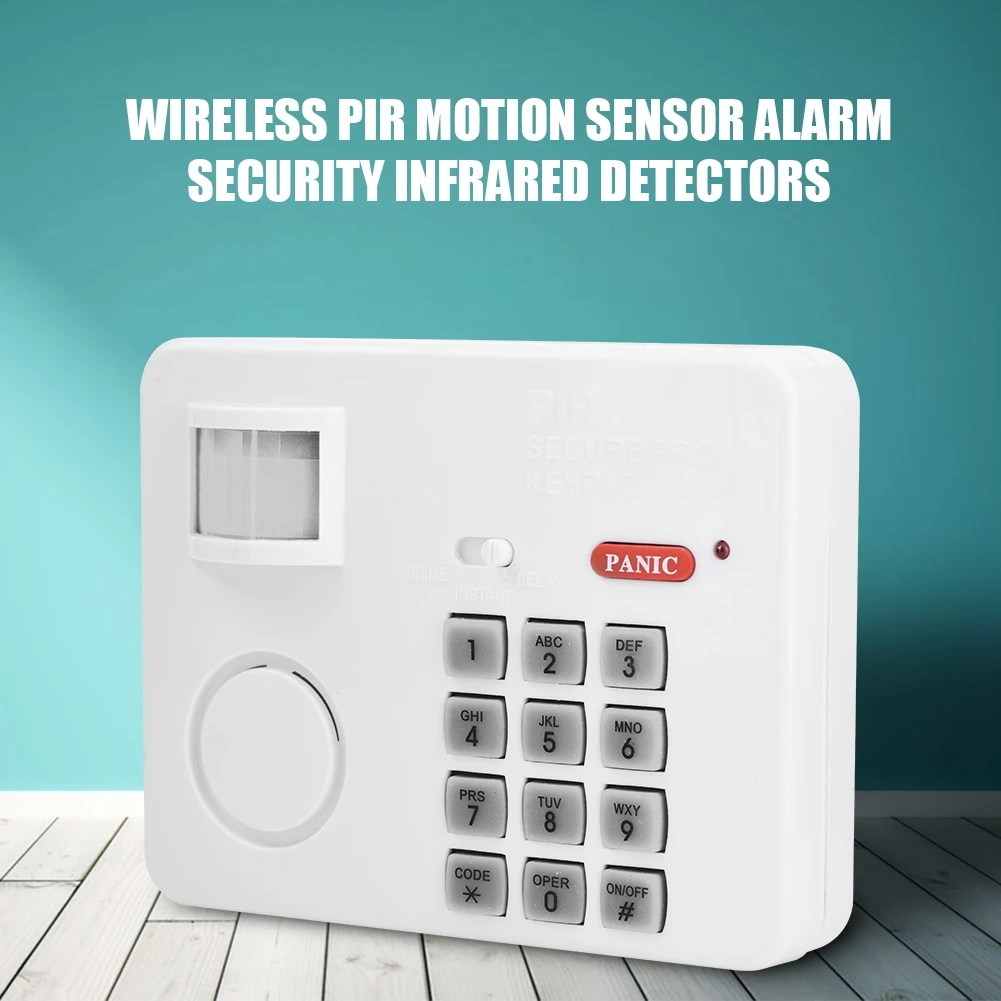 

home security system motion detector Wireless PIR Motion Sensor Alarm Password Home Security Keypad Remote Infrared Detectors