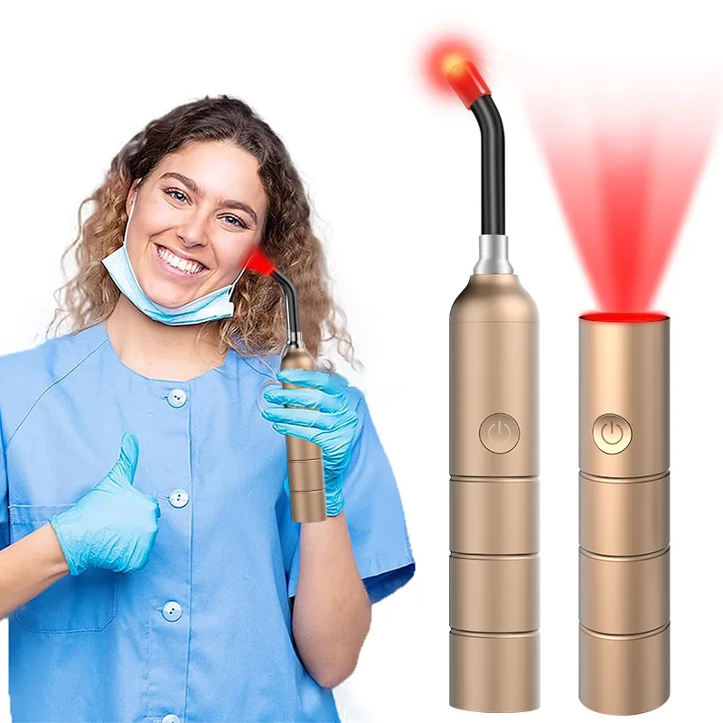Red Lights Massage Device Stick Led Infrared Pulse Light Portable Canker Sore Treatment Infrared Wand for Mouth Nose Ear Ankle