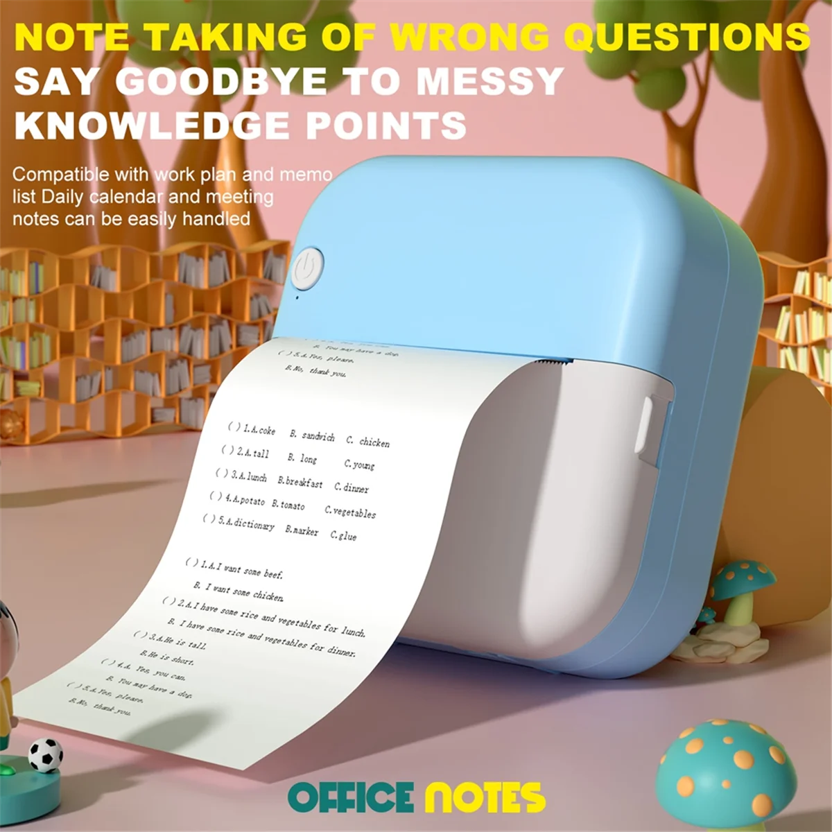 A56XQ Portable Mini Pocket Printer Note Photo Label Memo Printing Bluetooth Wireless Inkless Thermal Printer 200dpi Pink