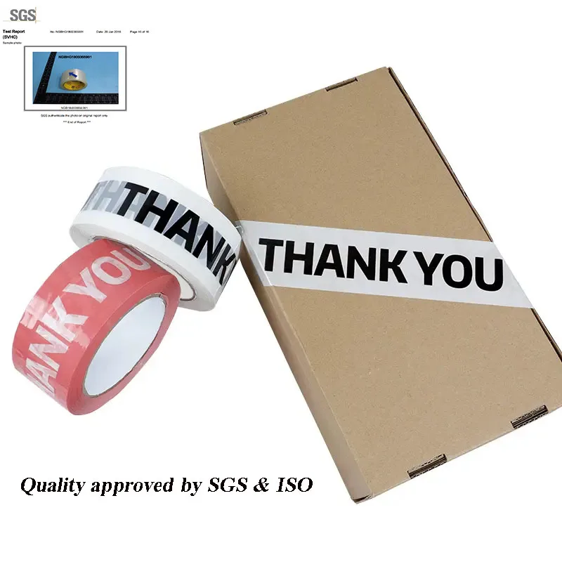 1 Piece Thank You Logo Adhesive Tape Carton Sealing Scotched Tape High Bond Bopp Box Packaging Tape