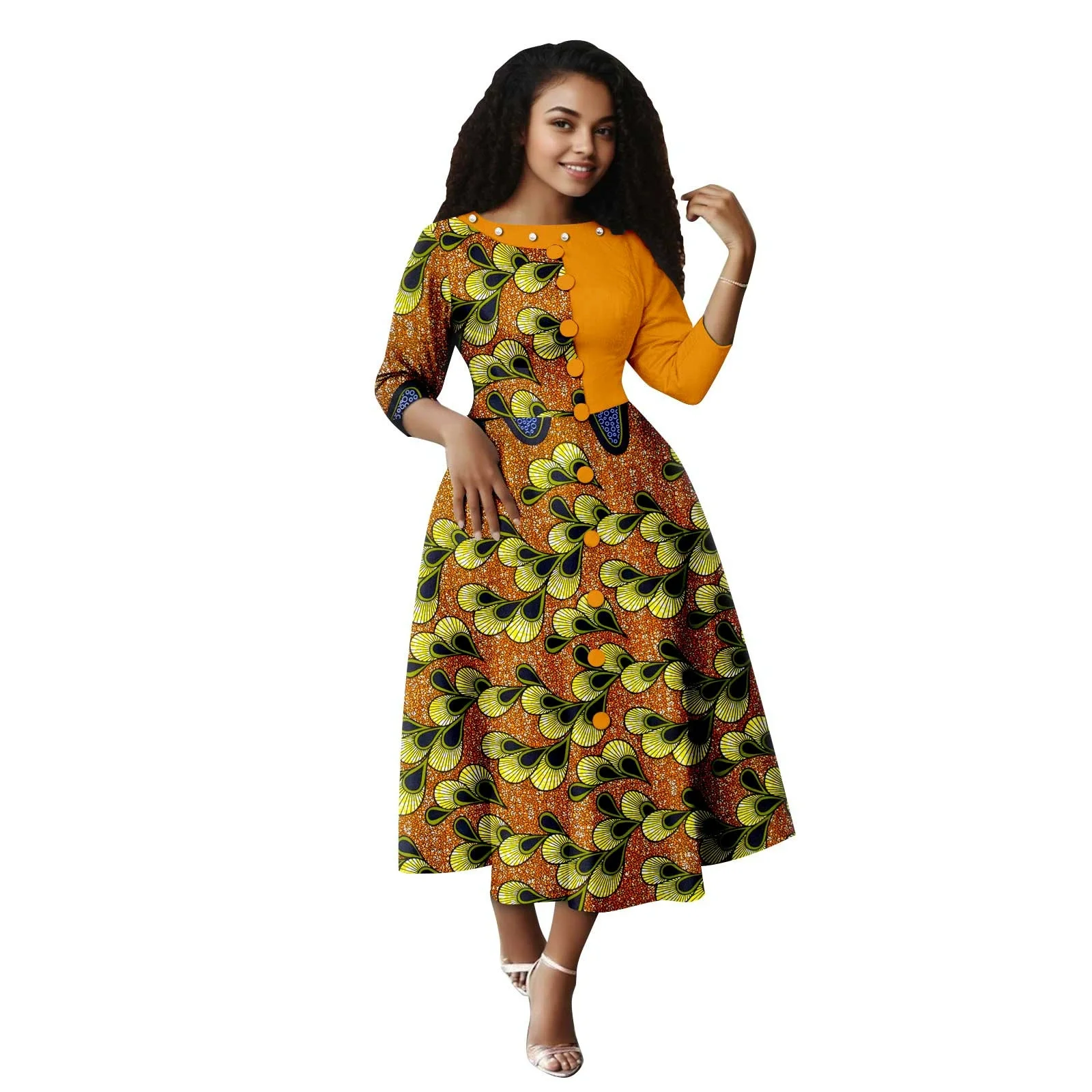 

Sale Beautiful African women's dresses; New African clothing; Long cotton wedding dress set