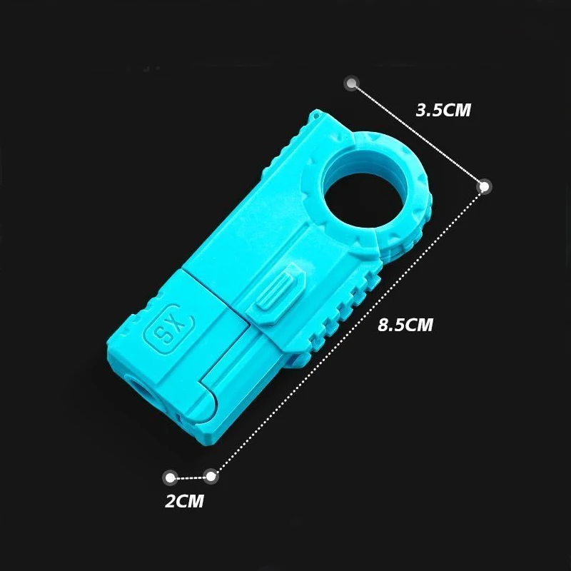 Outdoor Portable EDC Mini Agent AK17 Ring Soft Bullet Gun Model Throwable Shell Launch Creative Gifts Toy Tool