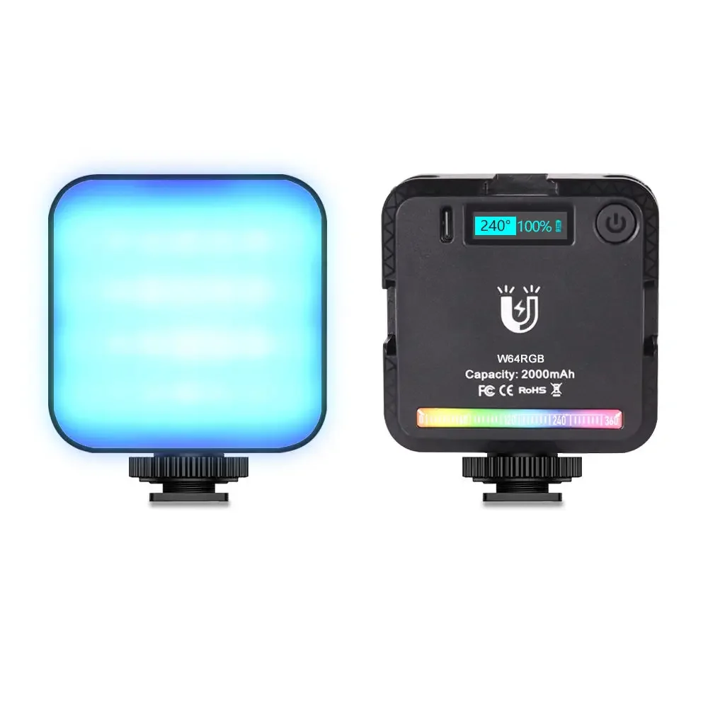 RGB Pocket LED Video Light Photography Fill Light 2500K-9000K for Camera Phone Live Streming Portraits Photography Lighting