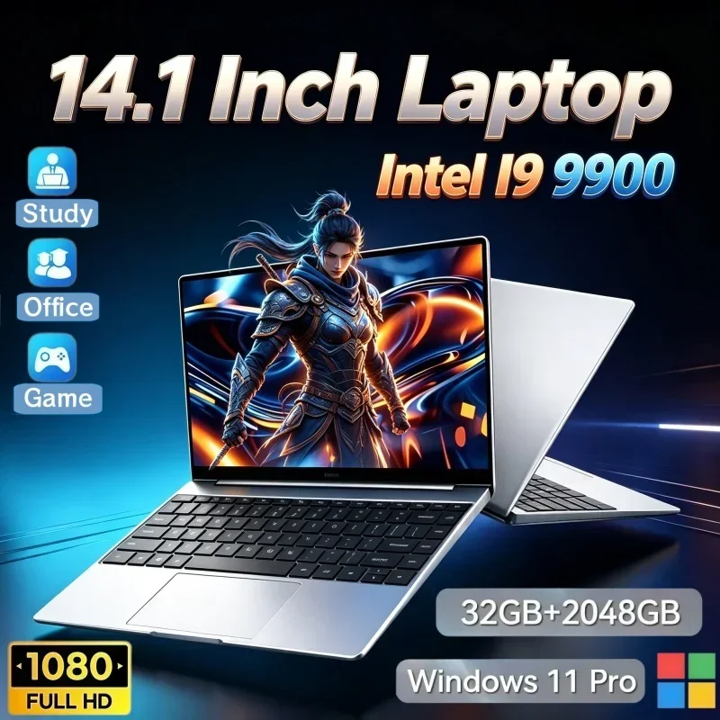 2026 New 14.1 Inch Cost‑Effective Intel I9‑9900 Laptop Windows 11 32GB RAM 2TB SSD Notebook For Home Daily General Purpose