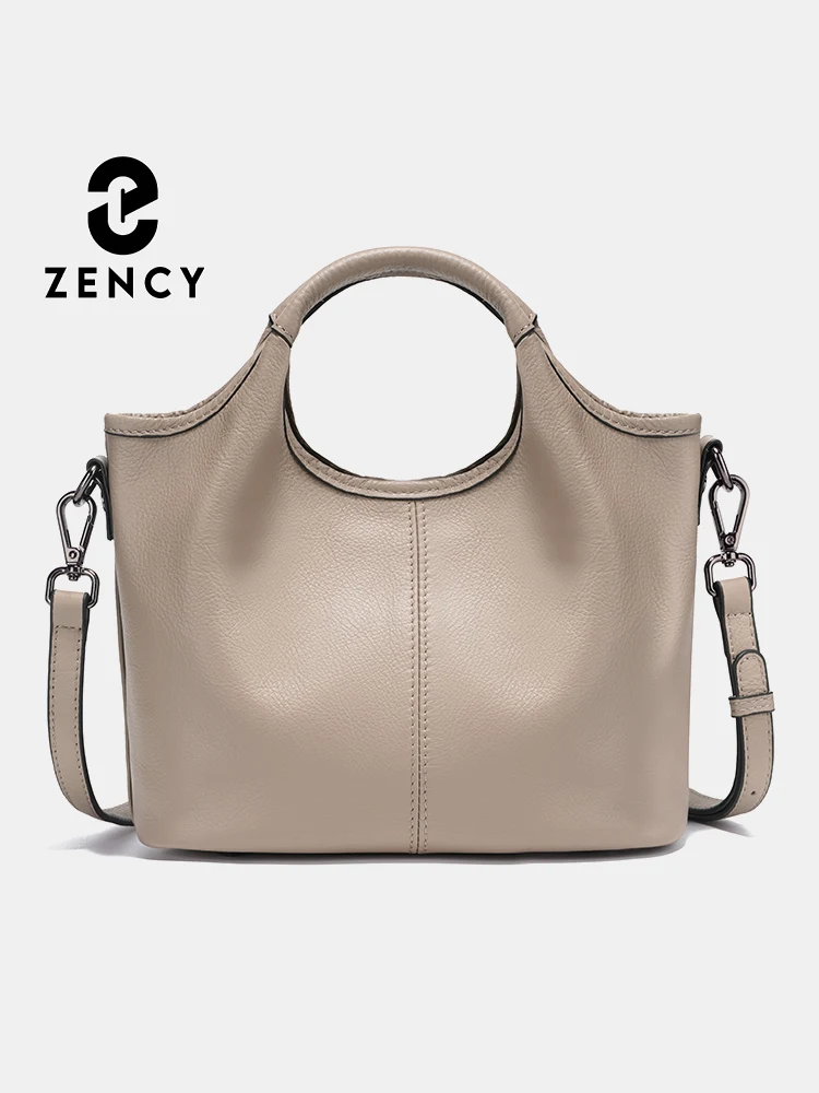 Zency Leather Shoulder Bag Woman Genuine Vintage Small Designer Tote Bag Cross over Bag New Women Hobo Green Khaki Large Bolsa