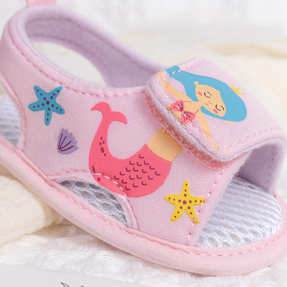 KIDSUN Breathable Baby Girls Boys Summer Sandals Open Toe Flats Baby Shoes Toddler Soft Non-Slip Sole First Walker Crib Shoes