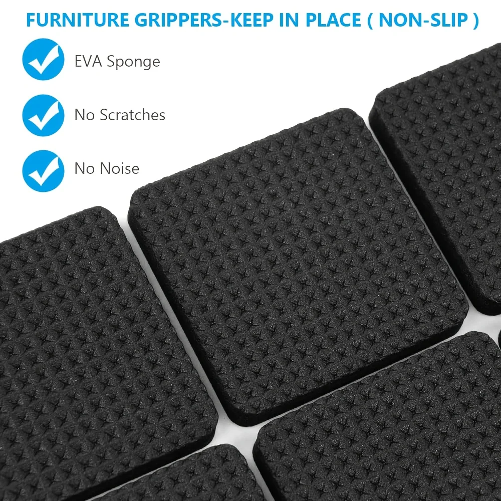 52pcs Non Slip Furniture Pads Floor Protectors, Non Skid for Furniture Legs, Self Adhesive Rubber Furniture Feet