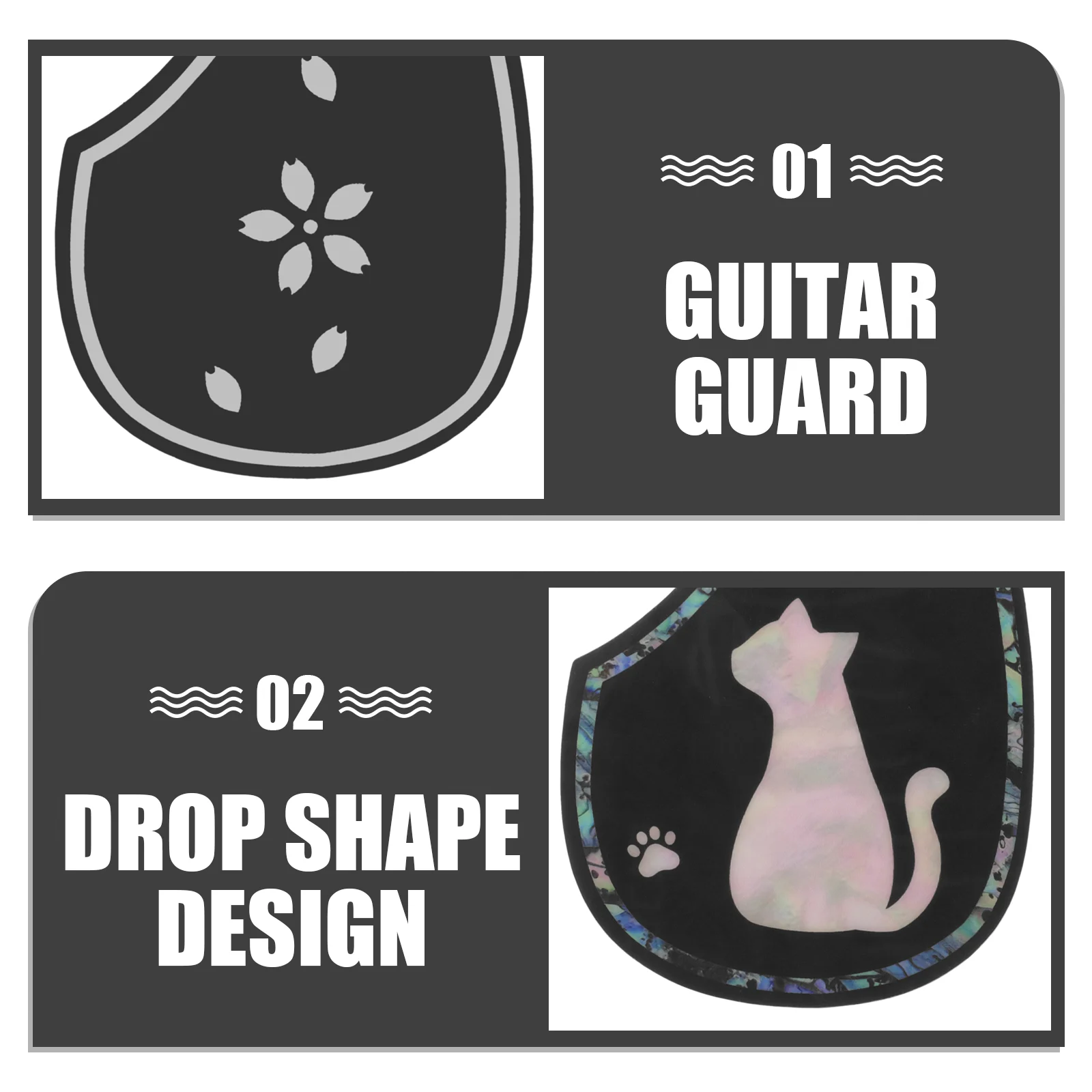 2 Pcs Guitar Pickguard Scratch Plate Protector Acoustic Protective Cherry Blossoms Folk Parts