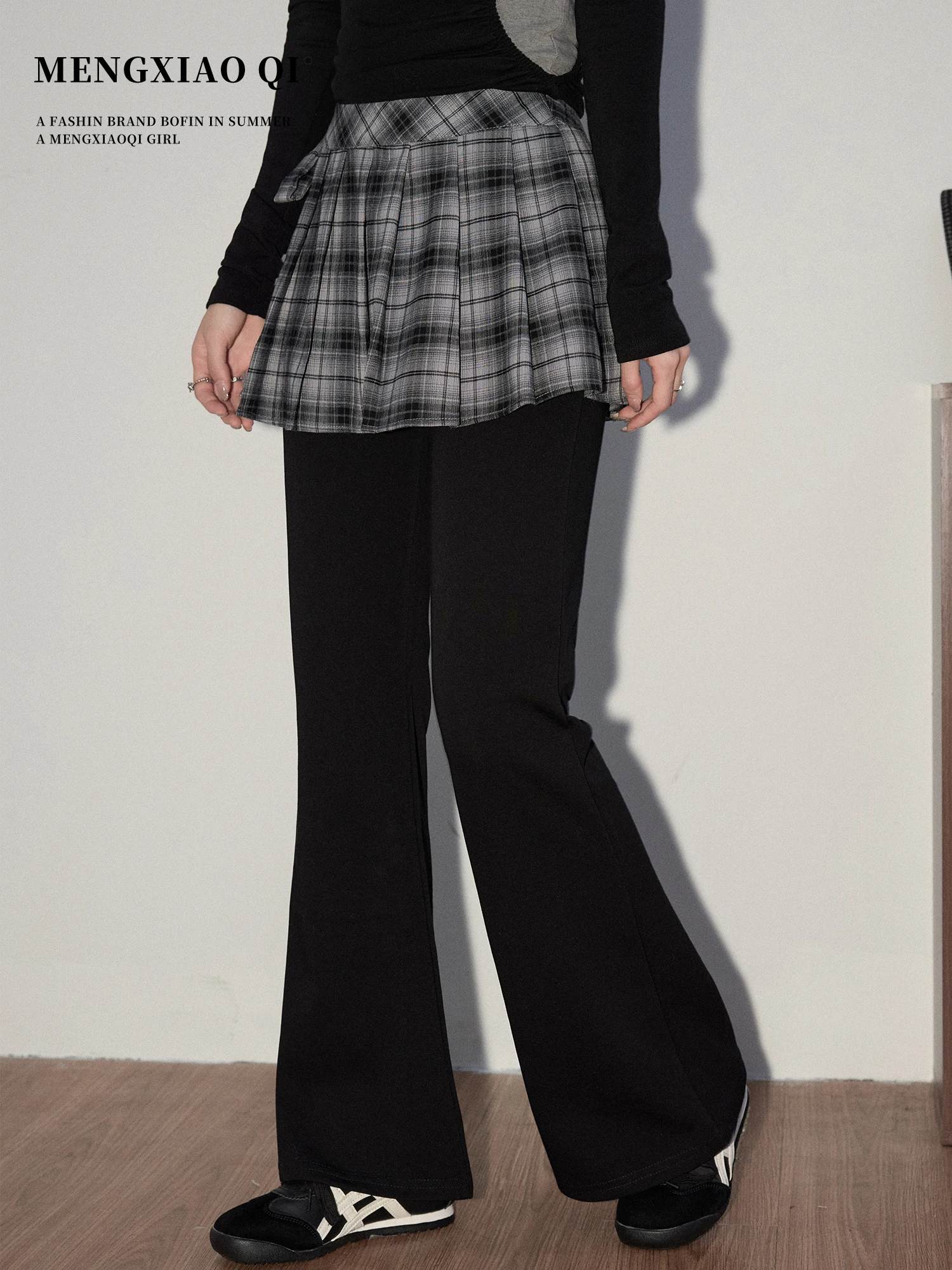 

Винтажные женские брюки Bla с высокой талией и широкими штанинами, новинка весны, стройнящие, струящиеся, расклешенные, повседневные брюки от Mong Xiaoqi