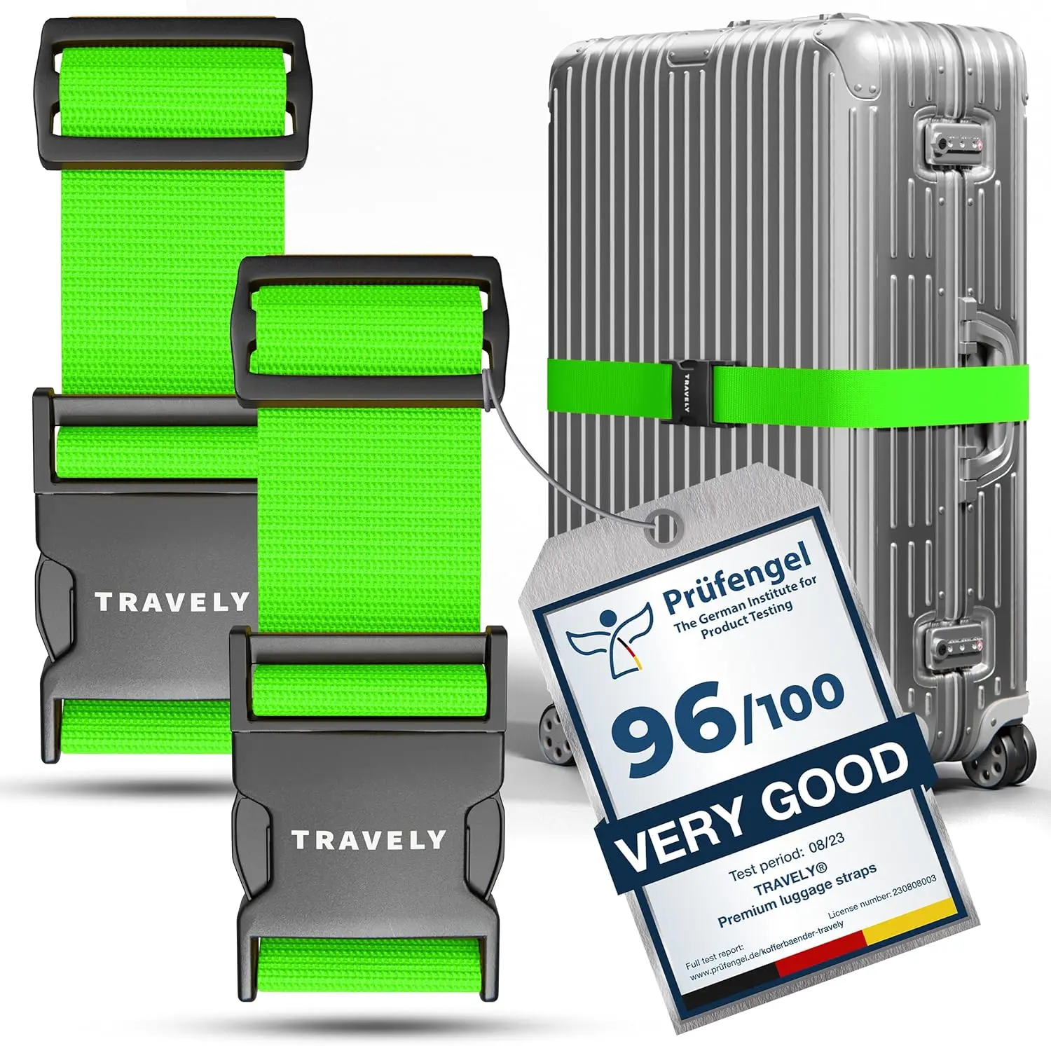 

Luggage Straps Set of 2 with Name Tags - Secure Suitcase Straps for Travel, Easily Adjustable up to 2 Meters