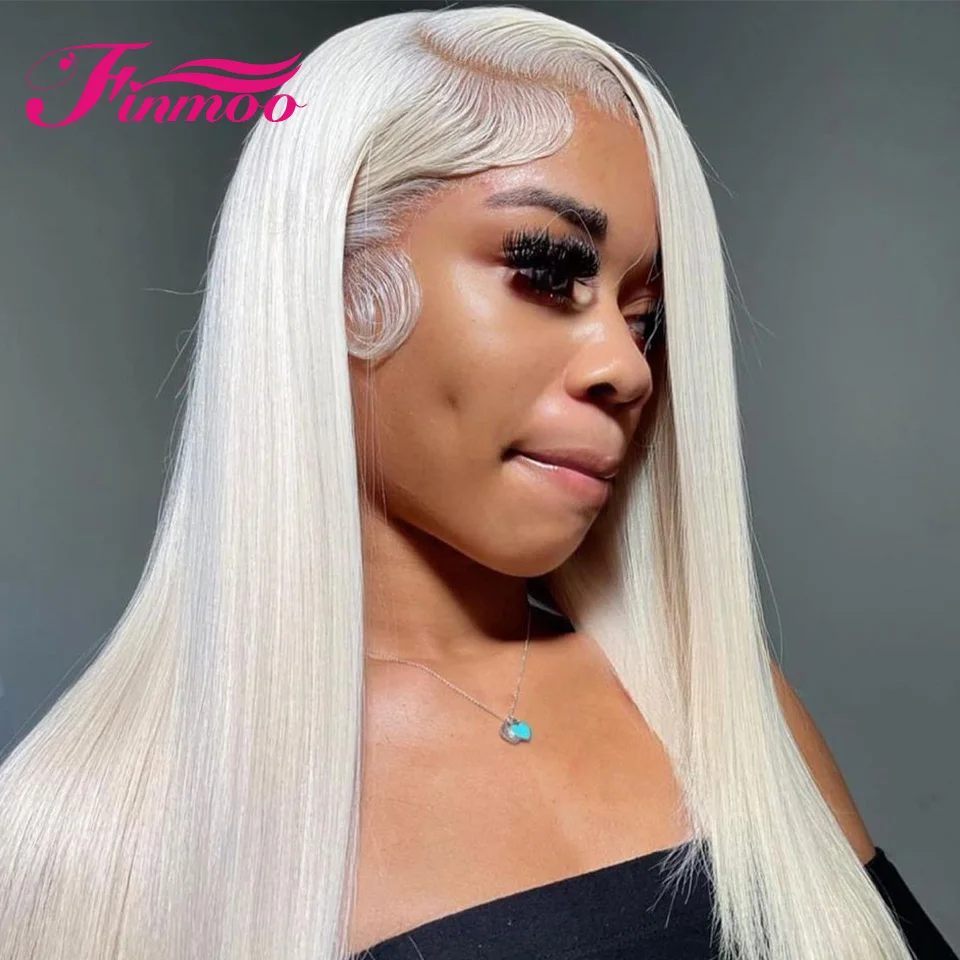 Platinum Straight Human hair Wig 13x4 HD Transparent Lace Front Human Hair Wigs For Woman 150 Density Brazilian Remy Hair Wig