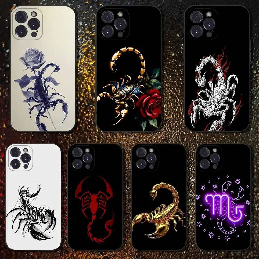 

Scorpion Phone Case For iPhone 16,15,14,13,12,11 Plus,Pro Max,XS,X,XR,SE,Mini,8,7,Soft Silicone Black Cover