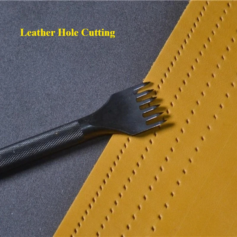 

Anti Slip Leather Punching Tools, Entry Level Cutting & Drilling Tools for Sewing Hole Making, Leather Craft DIY Accessories