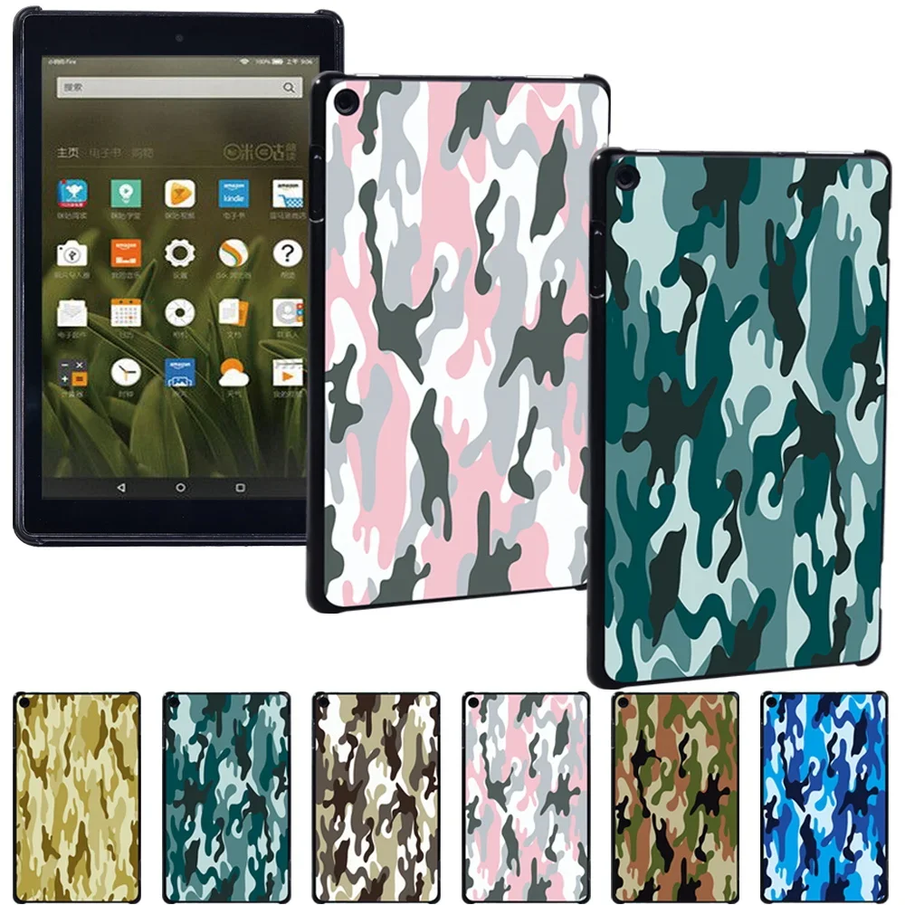 

Tablet Case Cover for Fire HD 10 Plus/7th/9th/11th/HD 8 Plus/7th/8th/10th/12th/Fire 7 12th/9th/7th Camouflage Print Slim Shell