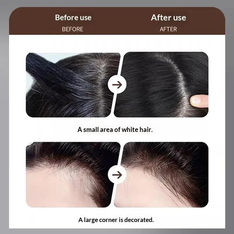 Black Brown Fluffy Hair Powder Instant Gray Hair Coverage Natural Hairline Shaping For Daily Travel Quick Hair Touch Up