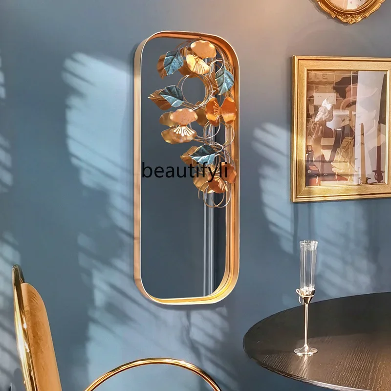 02 Small flower green plant meal decal, soft decorative wrought iron background decorative mirror