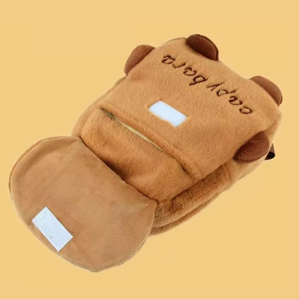 Capybara Crossbody Bag with Shoulder Strap Large Capacity Shoulder Backpack Cartoon Three-dimensional Shape Mobile Phone Bag