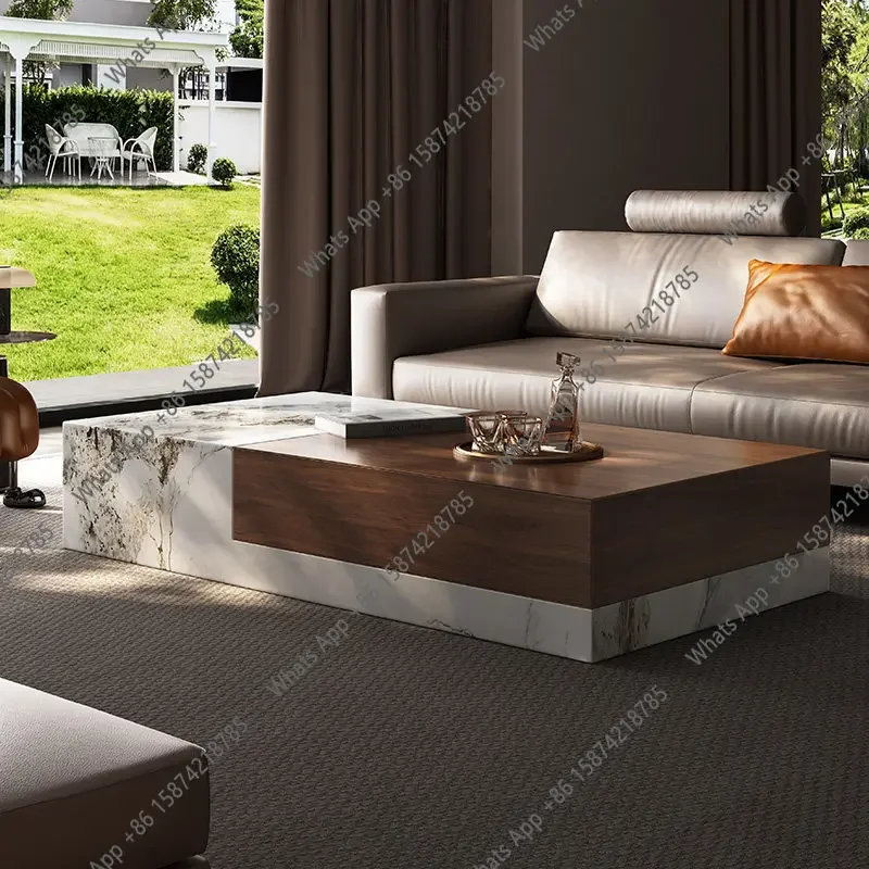 Mesa de Café Vintage Luxuosa X36 C, Móveis Italianos, Mesa Lateral Minimalista Moderna, Mesa de Centro que Economiza Espaço para Sala de Estar