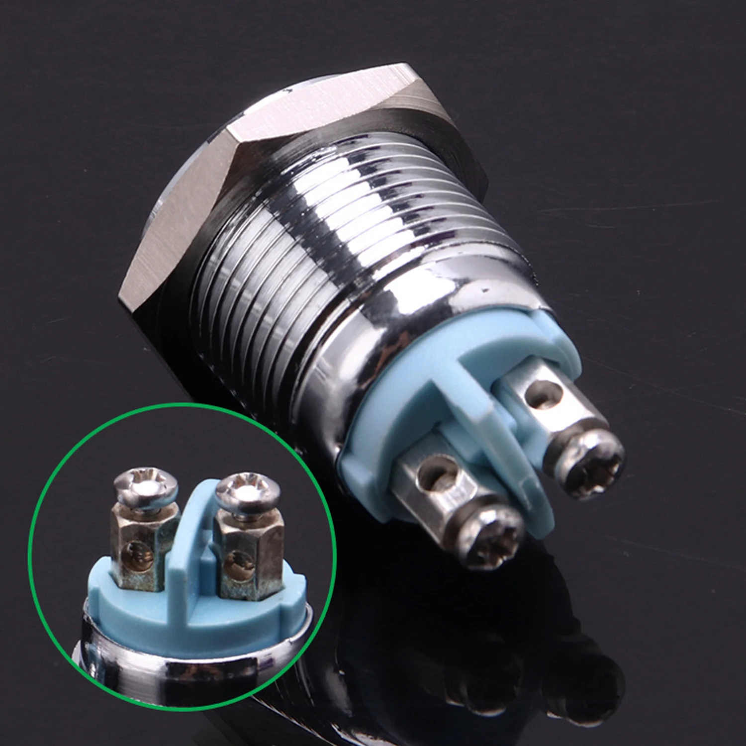 ABILKEEN 10PCS 16MM Concave Head Metal LED Indicator Light High Brightness Industrial Signal Pilot 3-220V 2Pin Screw Terminal