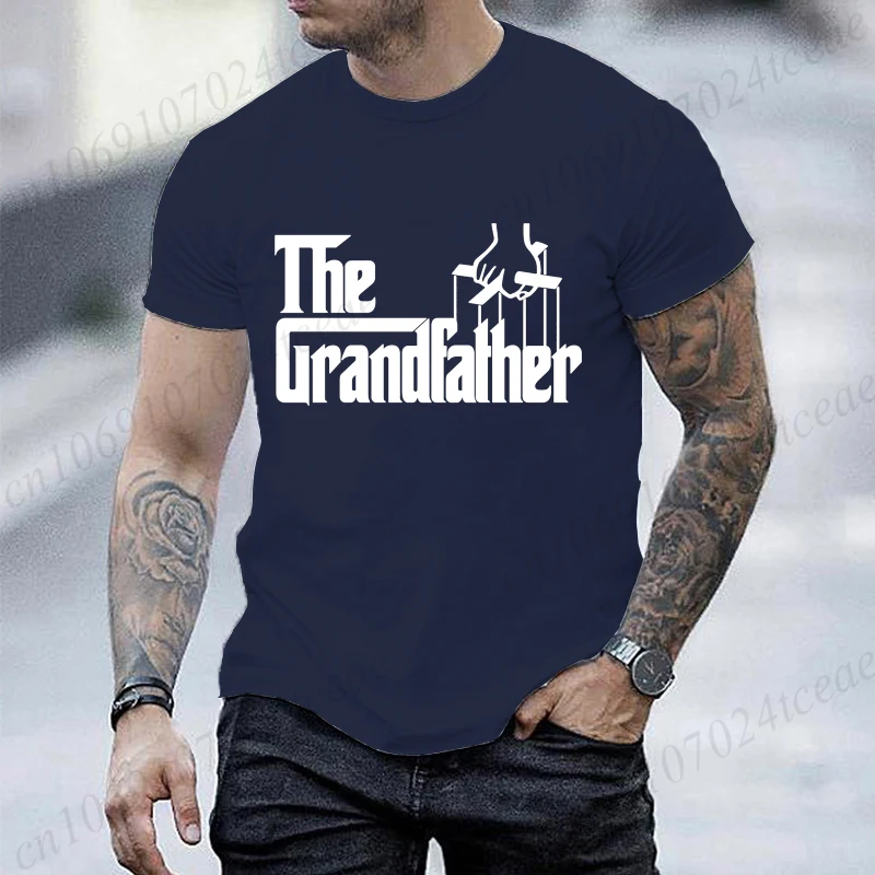 The Grandfather bedrucktes Herren-T-Shirt, Unisex, lässiges Herren-Shirt, modisches Kurzarm-T-Shirt, Opa-Streetwear, Alltags-Komfort-Tops – Detail 3