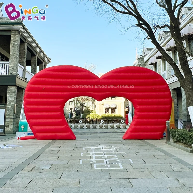 Giant 7x4 Meters Inflatable Red Heart Shape Arch Balloon For Wedding Valentine's Day Decoration - BG-F0295