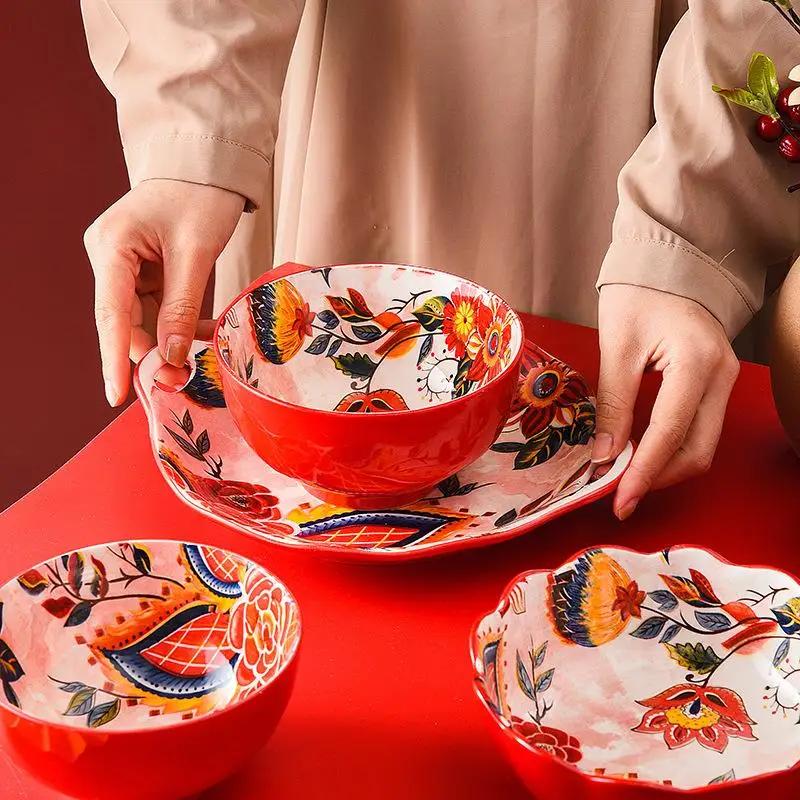 high-aesthetic-value-ceramic-bowl-plate-set-for-home-use-instant-noodles-rice-bowl-soup-bowl-salad-bowl-traditional-chinese-s