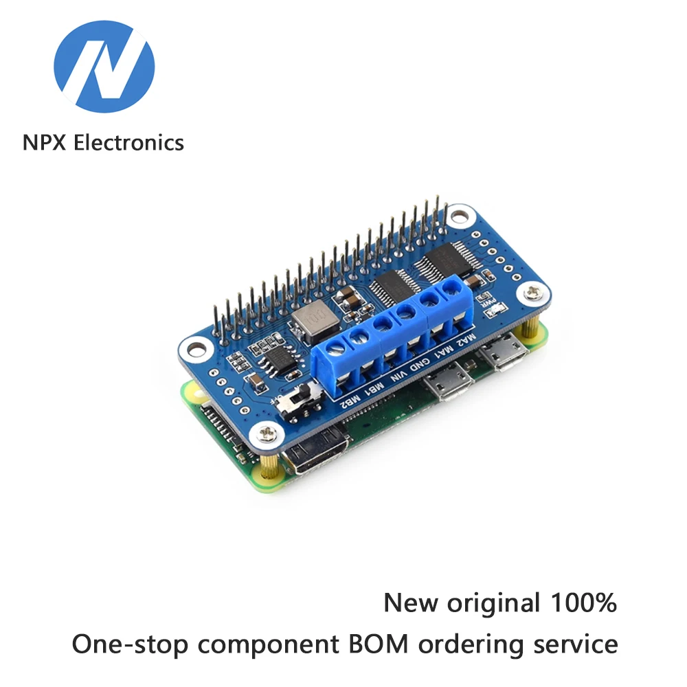 

The motor drive board has two DC motor controllers that output PWM signals to control the rotational speed of the motors.