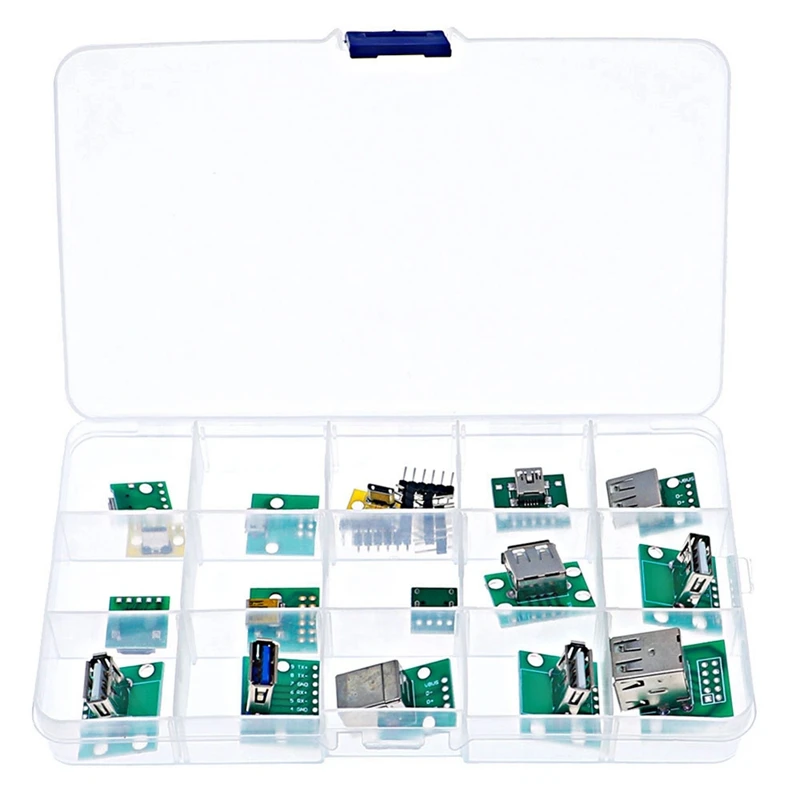 

Разъем Top-Mini USB-DIP с печатной платой, Micro-USB, USB 2.0, Type C, USB B, USB 3.0, набор адаптеров для 16 моделей