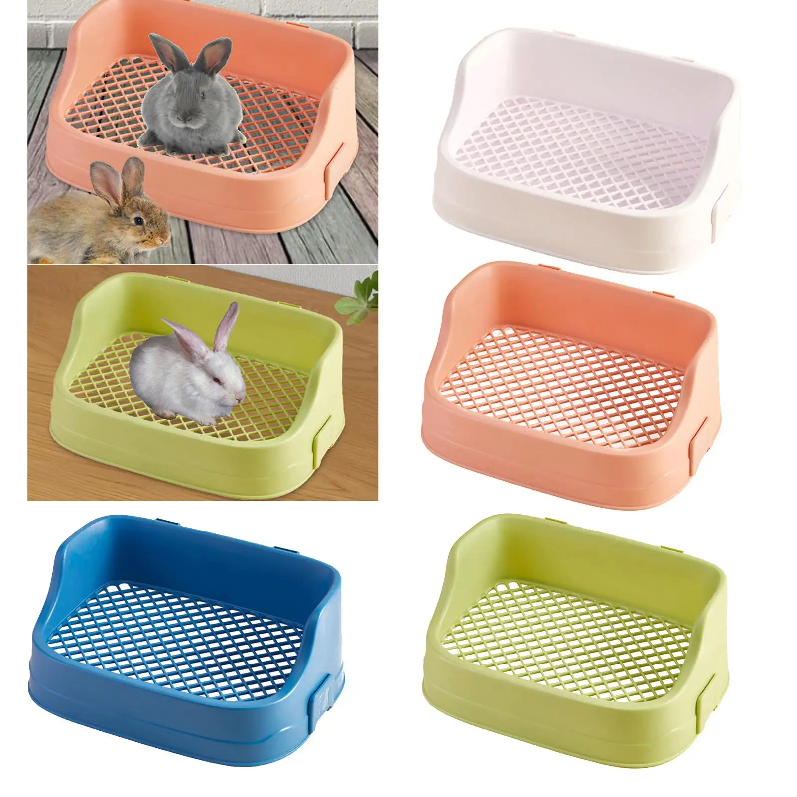 Potty Trainer Tray Bedding Box Rabbits Litter Box Pet Pan Pets Toilets for Small Pets Ferret Other Animals Small Animal Hamster