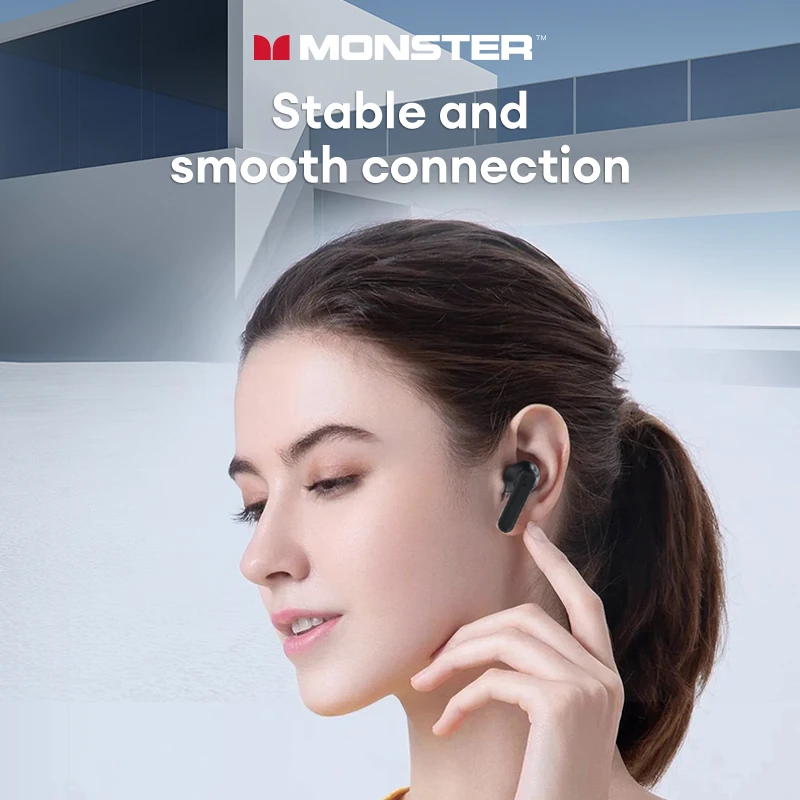 Monster XKT27 auriculares Bluetooth V5.4 Larga modo de reposo auriculares inalámbricos con sonido HIFI reducción de ruido inteligente auriculares de llamada HD