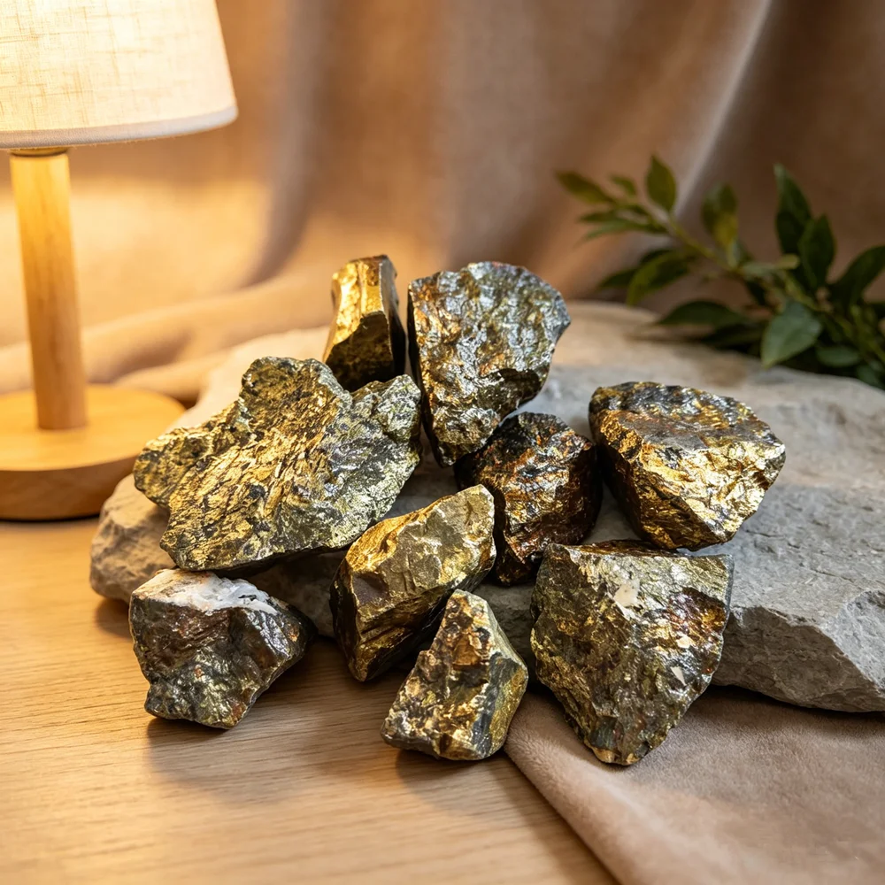 Natural Copper Ore Chalcopyrite Mineral Containing Gold Silver Crystal Stone Teaching Collect Specimens Experimental Home Decor view 4