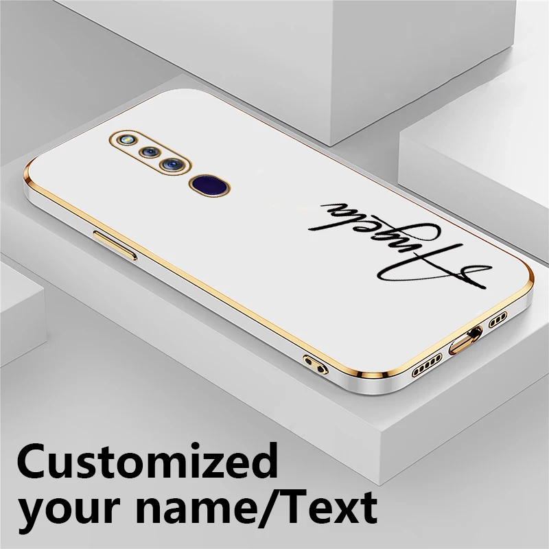 Luxury Custom Name DIY Soft Case For OPPO F19 Pro F19S F17 F15  F11 F21 F23 F1S F5 Plus Youth Silicone Plating Phone Cover Capa