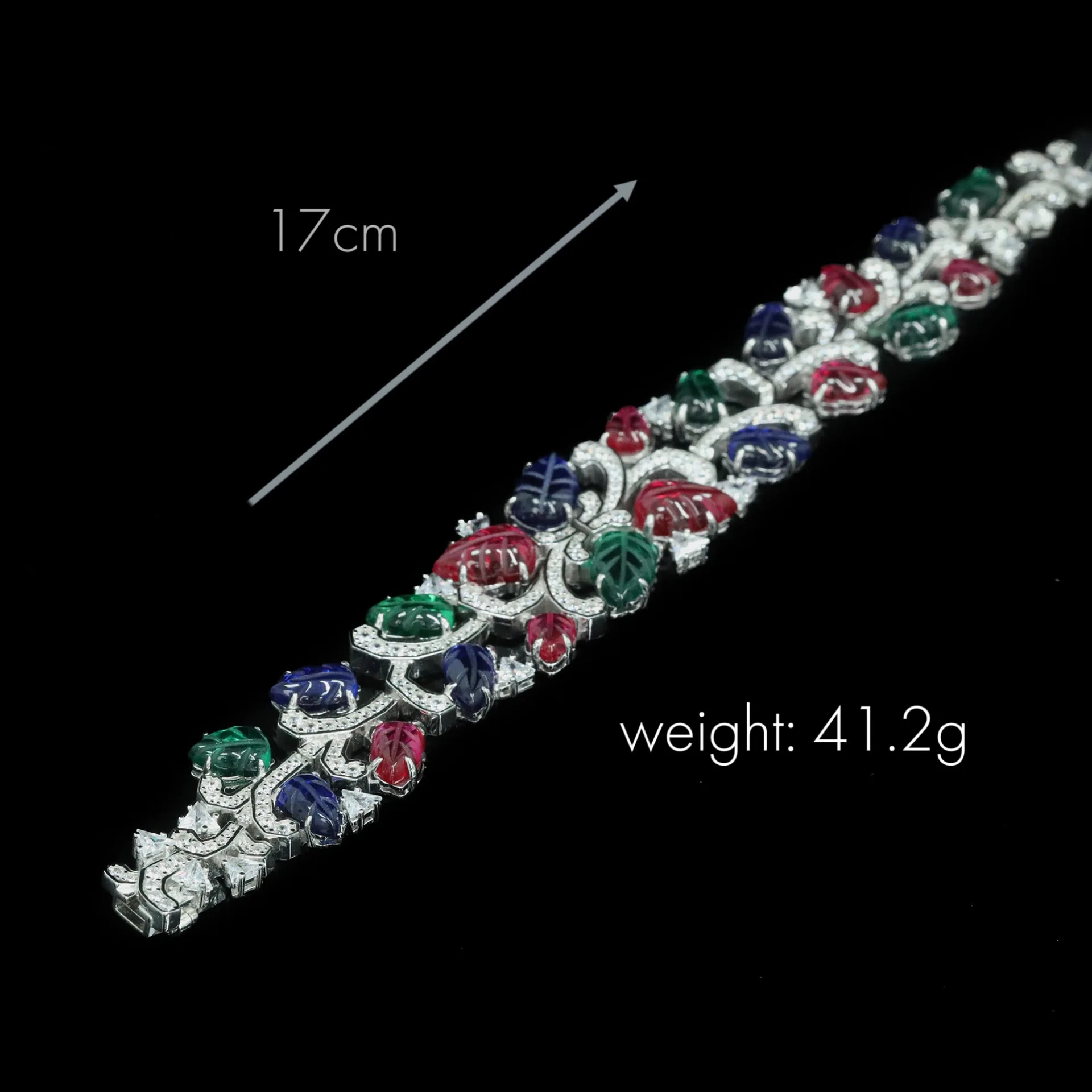 WUIHA 100% 925 Sterling Silver Lab Sapphire Ruby Emerald Gemstone Plant Fruit Bracelet Bangle Fine Jewelry Anniversary Gifts