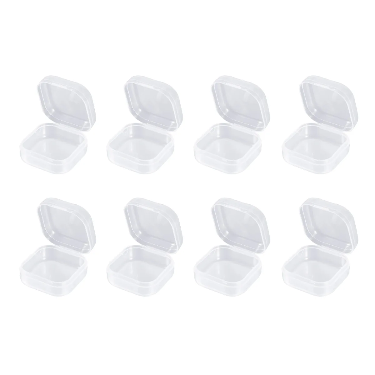 

24 Pcs Small Plastic Box Transparent Storage Container Organizer Square Boxes Non Toxic Durable PP Material Item