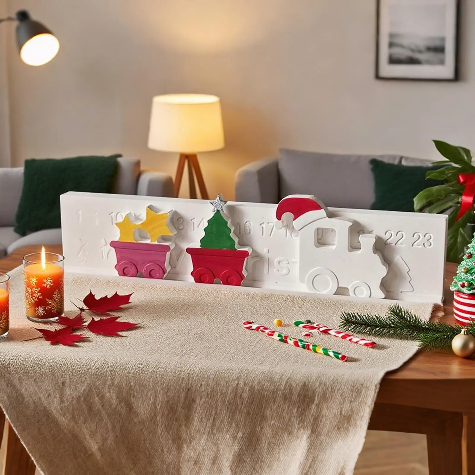 

Силиконовые формы, силиконовая форма для рукоделия для 24-дневного рождественского обратного отсчета, многофункциональный инструмент для изготовления бетона из эпоксидной смолы для