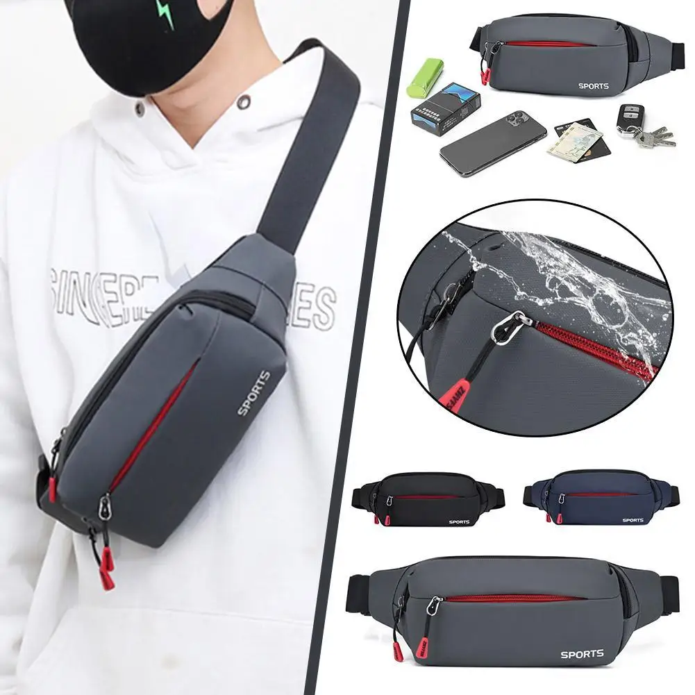 

Men's and Women's Universal Models Waist Bag Fashion Crossbody Bags Sports Cell Phone Bags Solid Color Large Capacity Chest Bag