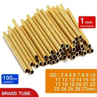 Brass pipe 1mm wall thickness 3-27mm OD brass tube 100mm length Straight tubing  copper tube thin-walled Small diameter