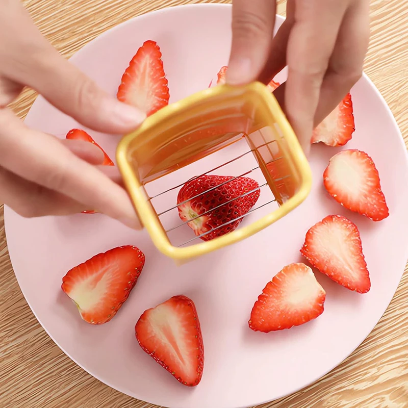 Cup Slicer Strawberry Slicer Stainless Steel Egg Slicer Banana Slicer Quickly Make Fruit Vegetable Cutter Creative Kitchen Gadge - view 3