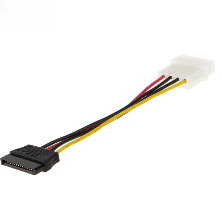 파워 4P 암 HSG 수 터미널 - SATA 15P 암 20AWG 와이어 시리얼 광 드라이브 연장 케이블 길이 선택 가능 0.1M 0.2M