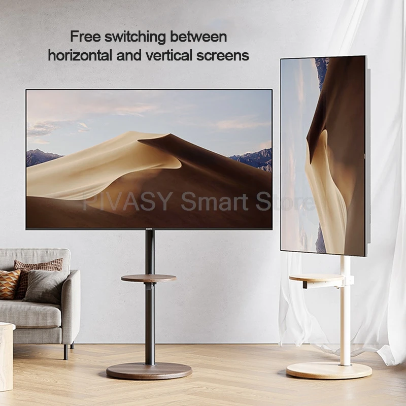 14-43 インチテレビスタンドホルダーポータブルフロアクレードルユニバーサルスクリーンディスプレイ吊りブラケット回転移動スタンドリビングルーム用