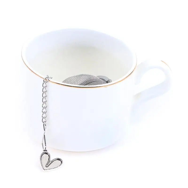Tea Strainer Coffee Herb Spice Diffuser 2Pcs Stainless Steel Tea Infuser Butterfly Bee Heart Plant Chain Tea Filter Mesh Ball
