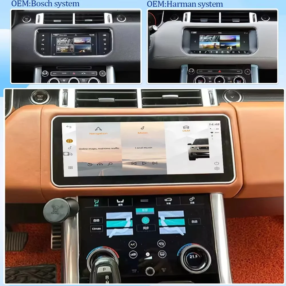 

12,3 "android 14 автомобильное мультимедийное радио для Land Rover Vogue L405 2014 2015-2017 GPS беспроводная система Carplay Bosch Harman панель переменного тока