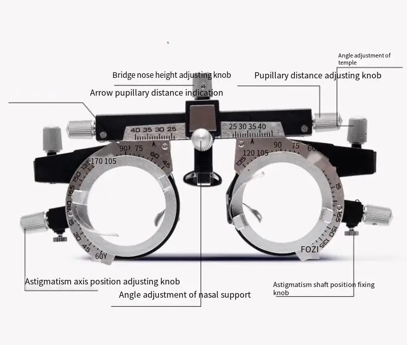 Adjustable Ophthalmic optometry glasses trial frame myopia optometry frame lightweight glasses trial frame pupil distance alloy